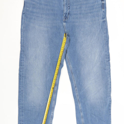 Marks and Spencer Women's Blue Stretch Straight Jeans Size 18 Short