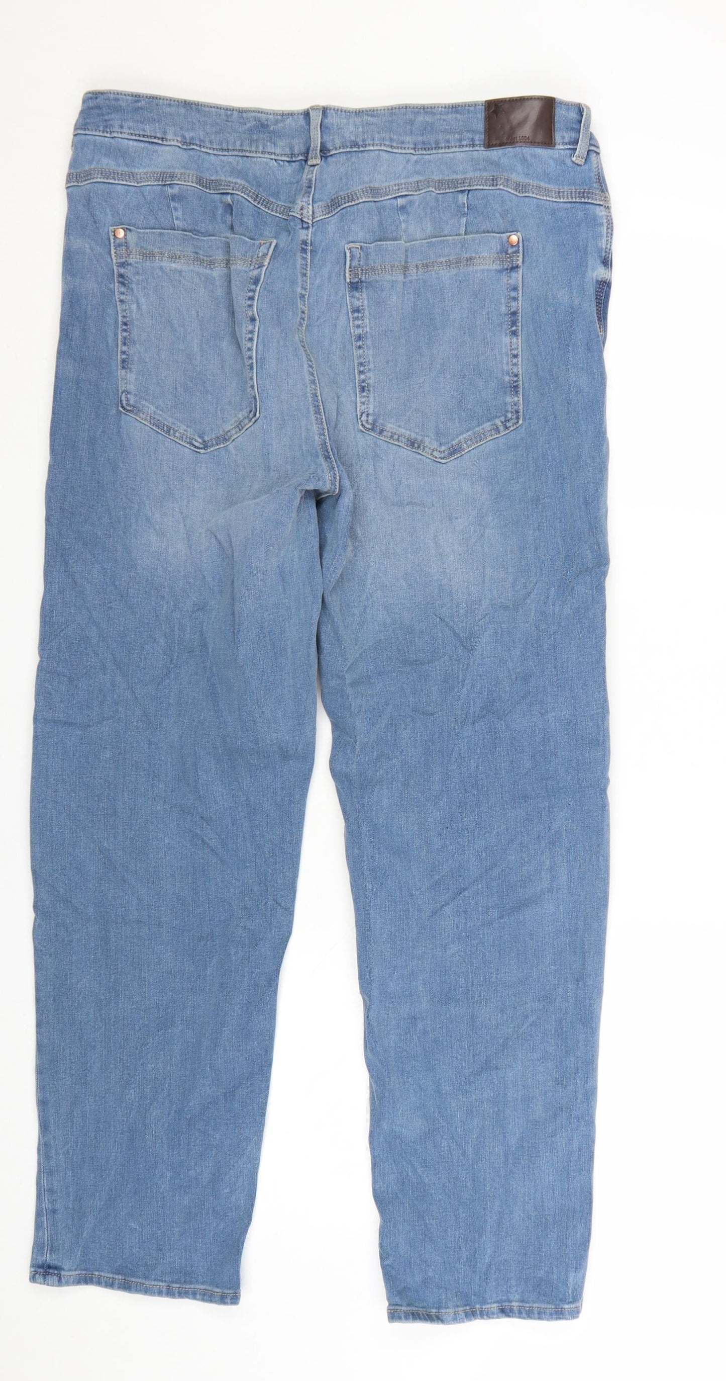 Marks and Spencer Women's Blue Stretch Straight Jeans Size 18 Short