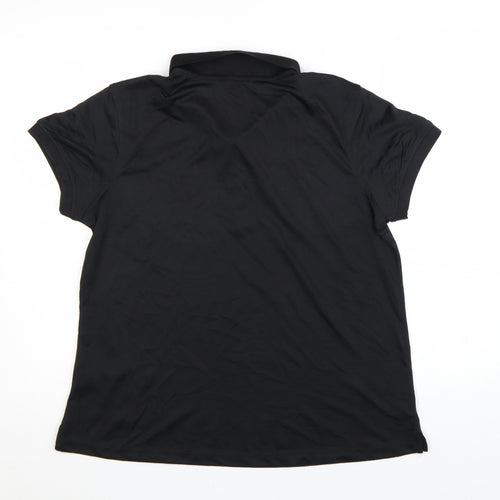 Crivit Women’s Black Polo Shirt L Short Sleeve Quick Dry