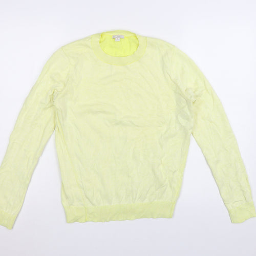 Gap Womens Yellow Crew Neck Long Sleeve Pullover Jumper Size M