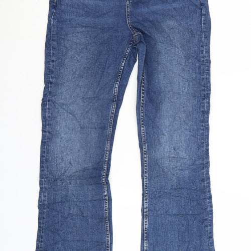Marks and Spencer Women Blue Bootcut Stretch Jeans Size 12 Short