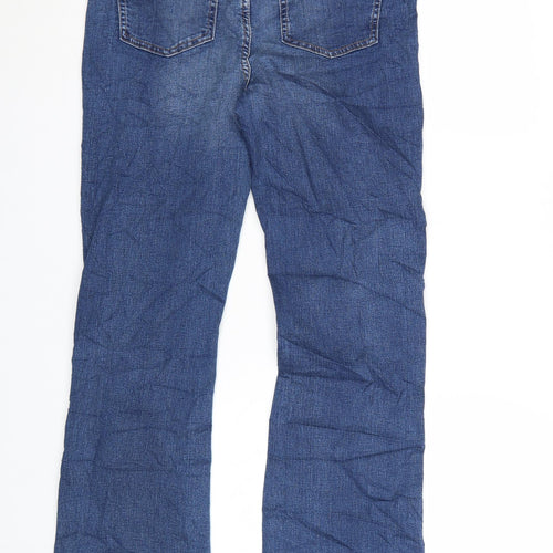 Marks and Spencer Women Blue Bootcut Stretch Jeans Size 12 Short