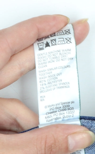 Marks and Spencer Women Blue Bootcut Stretch Jeans Size 12 Short