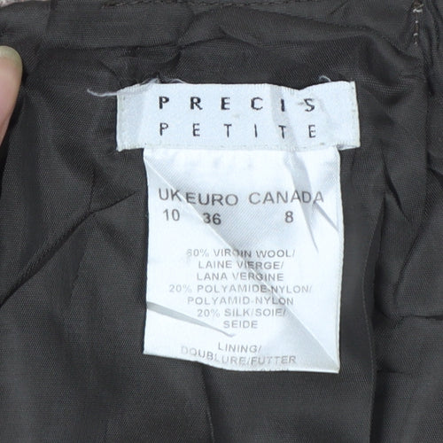 Precis Petite Women's Beige Floral Wool Blend Flared Skirt UK 10