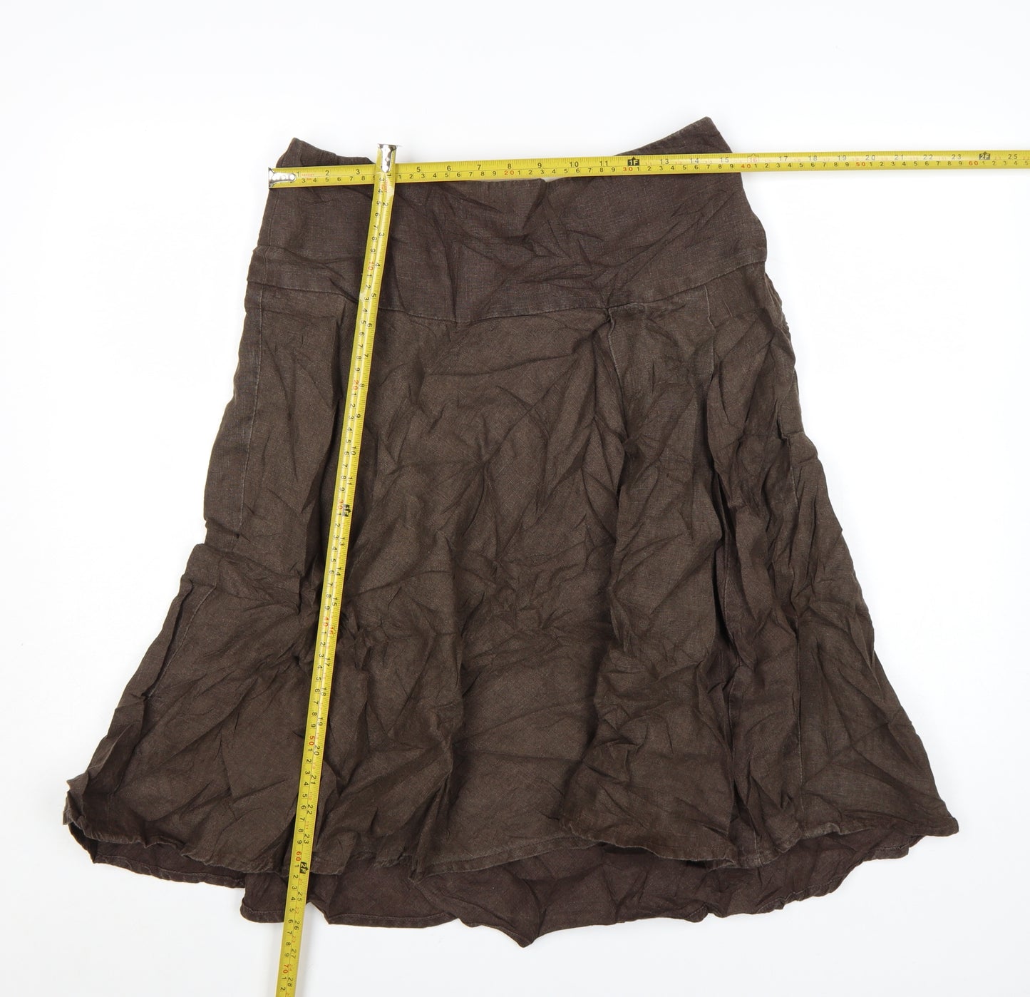 GAP Women Brown Linen A-Line Knee Length Skirt Size 10