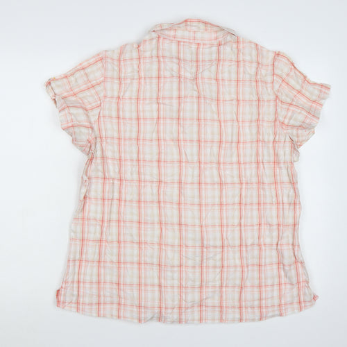 Regatta Men Beige Check Short Sleeve Button-Up Casual Shirt Size XL