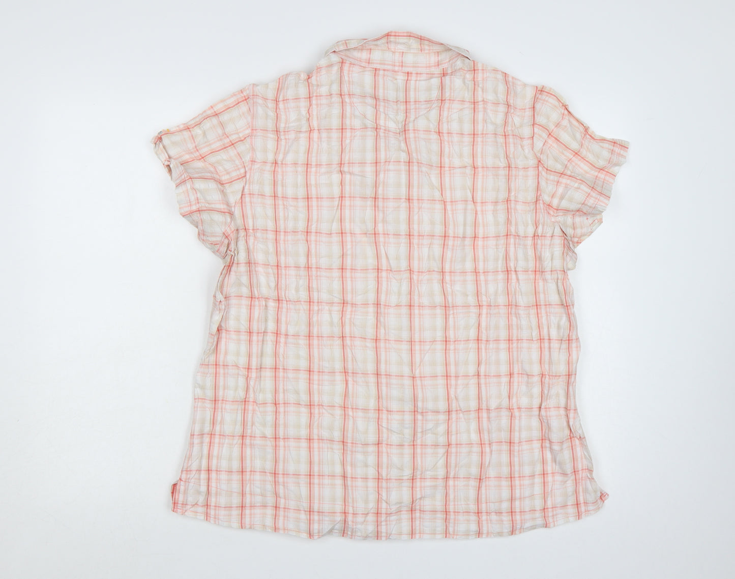 Regatta Men Beige Check Short Sleeve Button-Up Casual Shirt Size XL