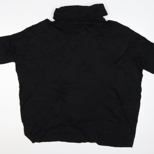 Betty Barclay Women's Black Cowl Neck Short Sleeve Knit Cape Jumper Size 12