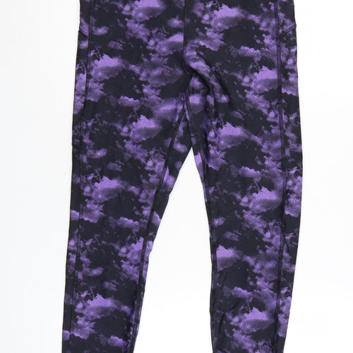 Marks and Spencer Goodmove Women Purple Black Leggings Size 12