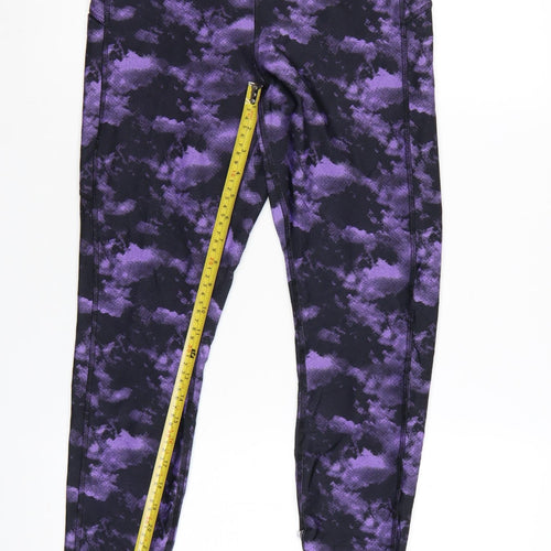 Marks and Spencer Goodmove Women Purple Black Leggings Size 12