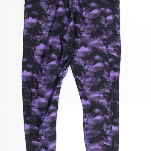 Marks and Spencer Goodmove Women Purple Black Leggings Size 12