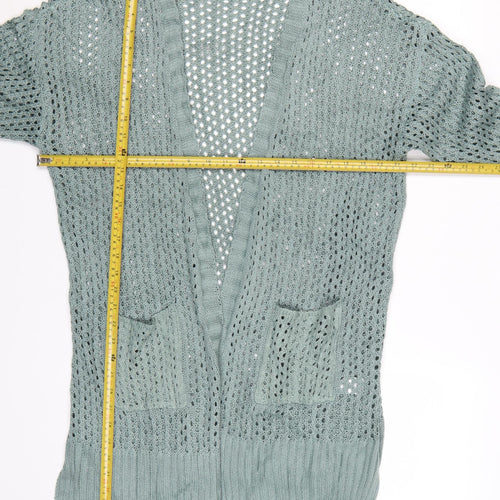 Dip Women’s Green Open Knit Long Sleeve Cardigan Size L