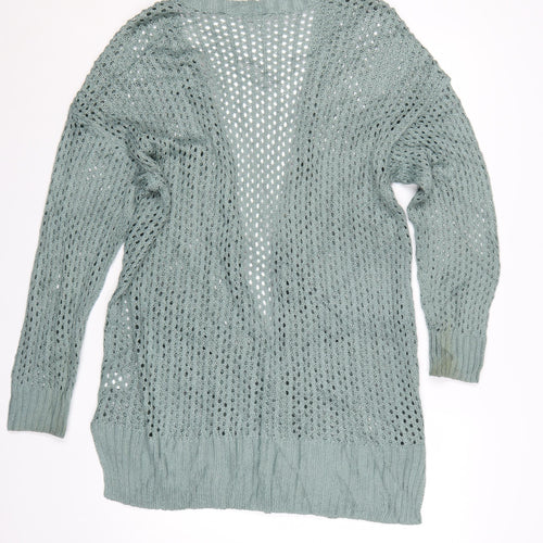 Dip Women’s Green Open Knit Long Sleeve Cardigan Size L