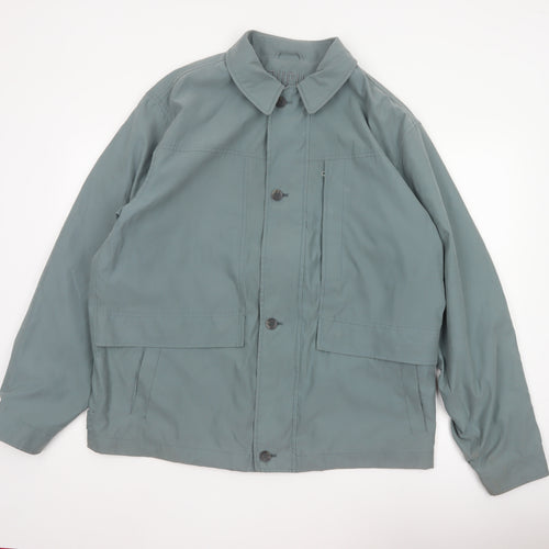 BUSH Men's Green Size 46 Basic Jacket Lightweight Casual Coat