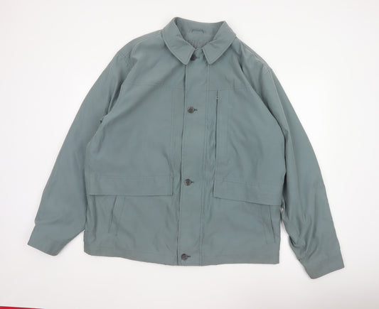 BUSH Men's Green Size 46 Basic Jacket Lightweight Casual Coat