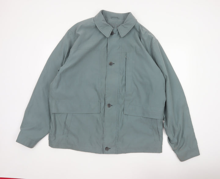 BUSH Men's Green Size 46 Basic Jacket Lightweight Casual Coat