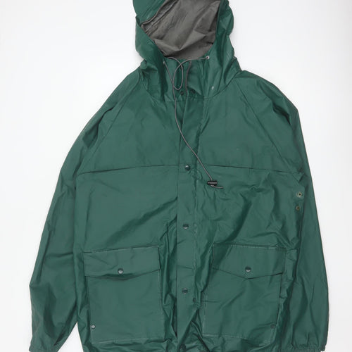 L.L.Bean Men’s Green Waterproof Hooded Rain Coat Jacket L