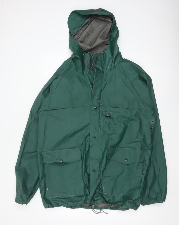 L.L.Bean Men’s Green Waterproof Hooded Rain Coat Jacket L