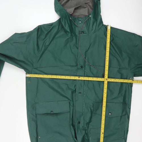L.L.Bean Men’s Green Waterproof Hooded Rain Coat Jacket L