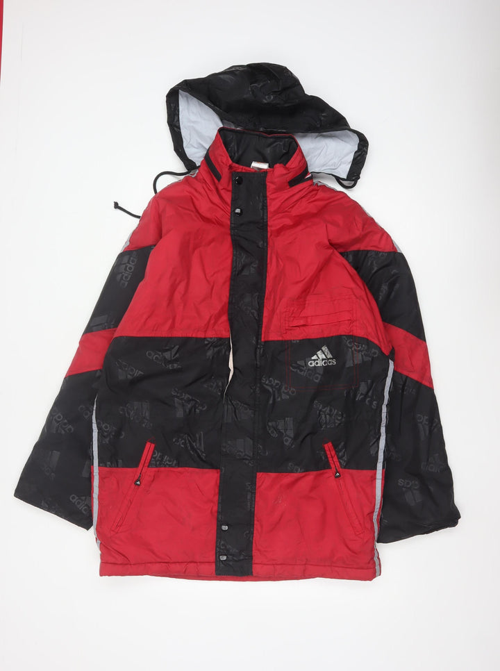 Adidas Vintage Red Black Men's S Waterproof Hooded Winter Parka Jacket
