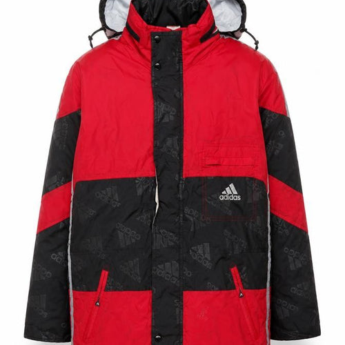 Adidas Vintage Red Black Men's S Waterproof Hooded Winter Parka Jacket