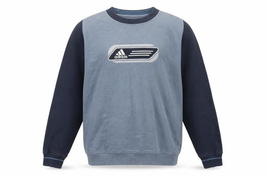 Adidas Men's Blue Crew Neck Pullover Sweatshirt S Vintage Logo
