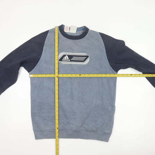 Adidas Men's Blue Crew Neck Pullover Sweatshirt S Vintage Logo