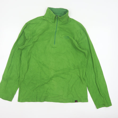 The North Face Men's Green Fleece 1/4 Zip Pullover Sweatshirt Size S