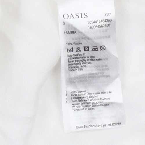Oasis Women White Bohemian Tunic Viscose Blouse S