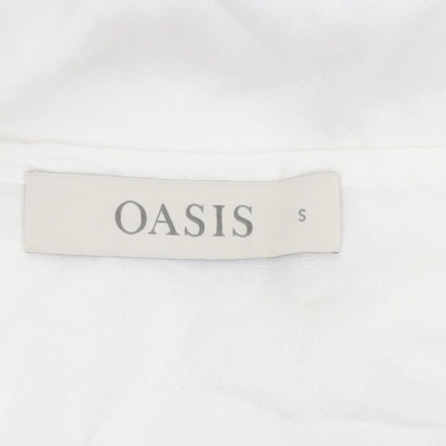 Oasis Women White Bohemian Tunic Viscose Blouse S