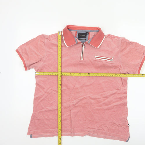 Westbury Men's Pink 100% Cotton Short Sleeve Polo Shirt M