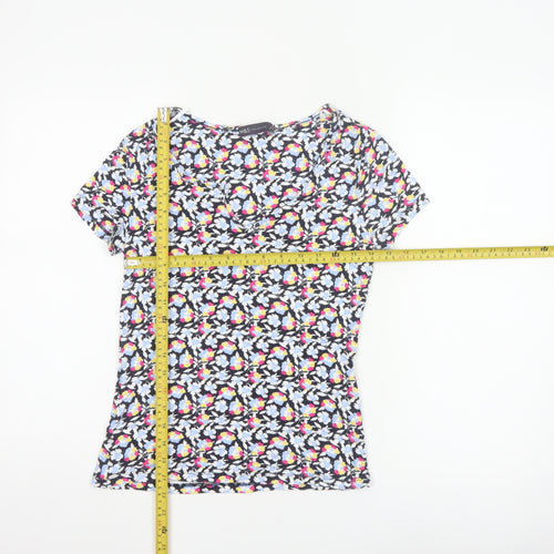 Marks and Spencer Women Multicoloured Floral Short Sleeve T-Shirt Size 10