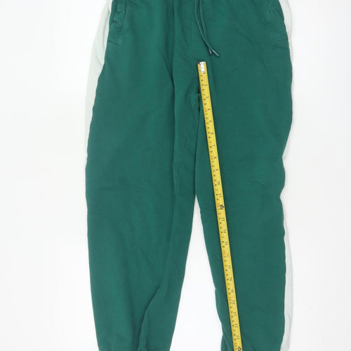 Zara Women's Green Jogger Trousers Size L Cotton Elastic Waist