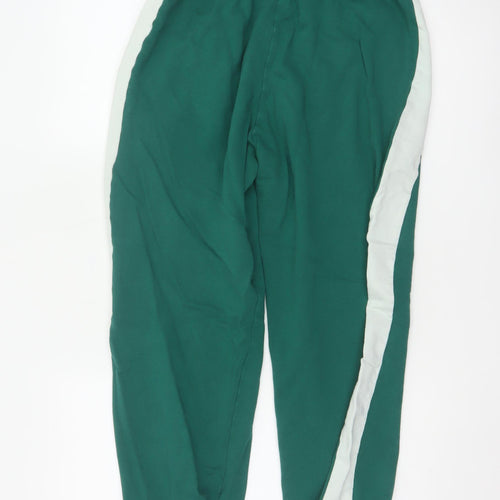 Zara Women's Green Jogger Trousers Size L Cotton Elastic Waist