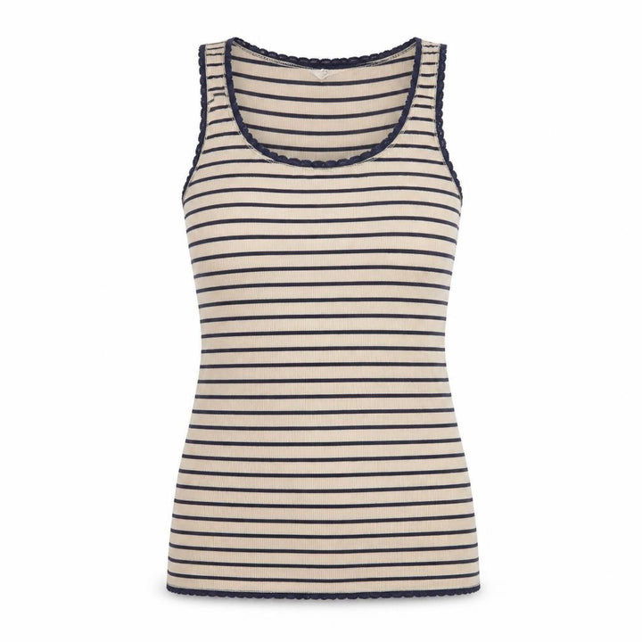 FatFace Womens Beige Striped Cotton Jersey Tank Top Size 12