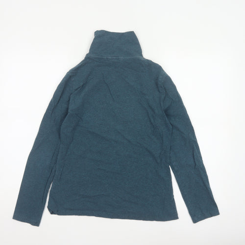 Seasalt Cornwall Women’s Blue Roll Neck Long Sleeve Organic Cotton Top UK 12
