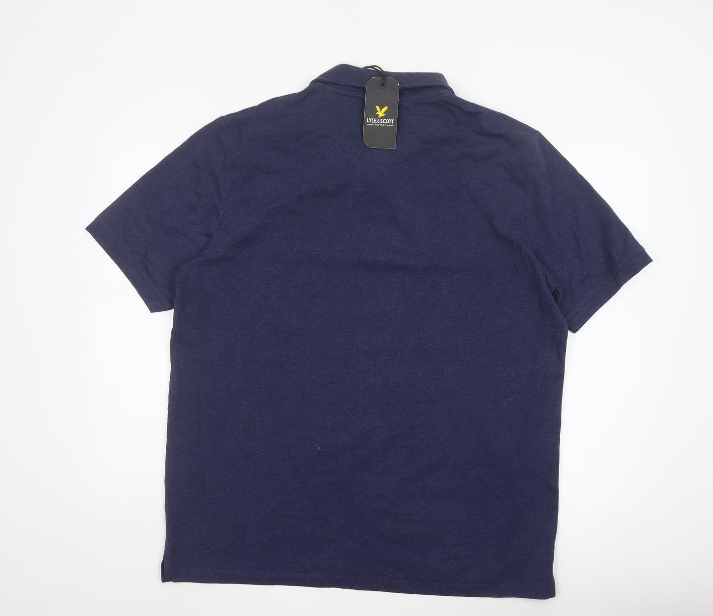 Lyle & Scott Men's Blue Argyle Polo Shirt XL Cotton Blend