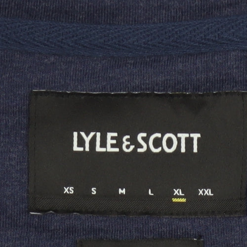 Lyle & Scott Men's Blue Argyle Polo Shirt XL Cotton Blend