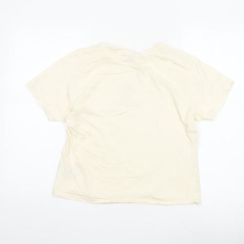 Primark Women Ivory Mickey Mouse T-Shirt XL Short Sleeve Cotton Top