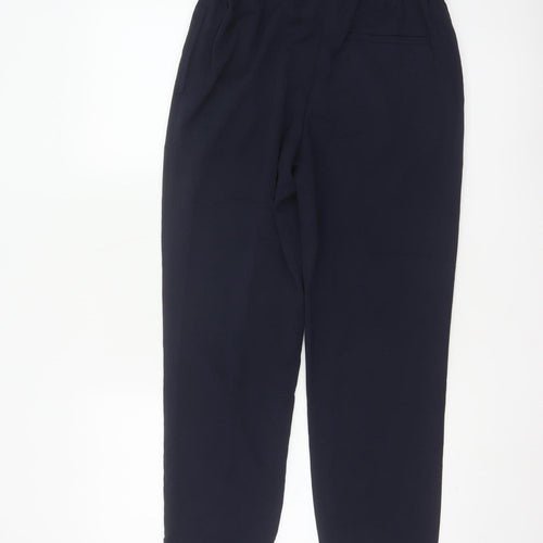 Marks and Spencer Womens Navy Blue Size 10 Regular Tapered Trousers