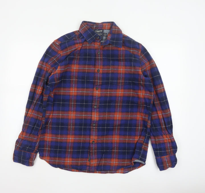 Grayers Men's Blue Plaid Cotton Flannel Long Sleeve Shirt M