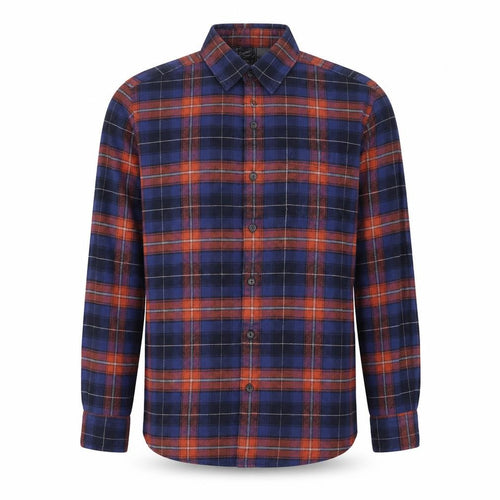 Grayers Men's Blue Plaid Cotton Flannel Long Sleeve Shirt M