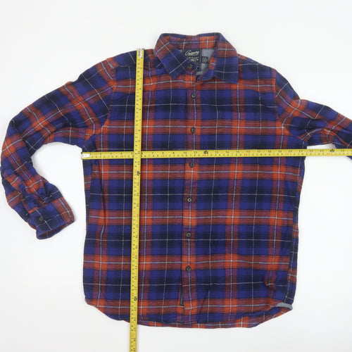 Grayers Men's Blue Plaid Cotton Flannel Long Sleeve Shirt M