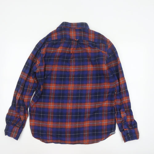 Grayers Men's Blue Plaid Cotton Flannel Long Sleeve Shirt M