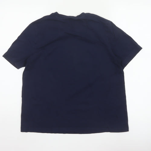 Marks and Spencer Women Blue Floral Les Fleurs T-Shirt Size 14