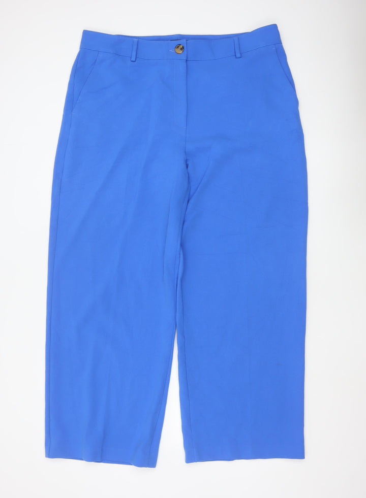 Marks and Spencer Women’s Blue Wide-Leg Stretch Trousers Size 20