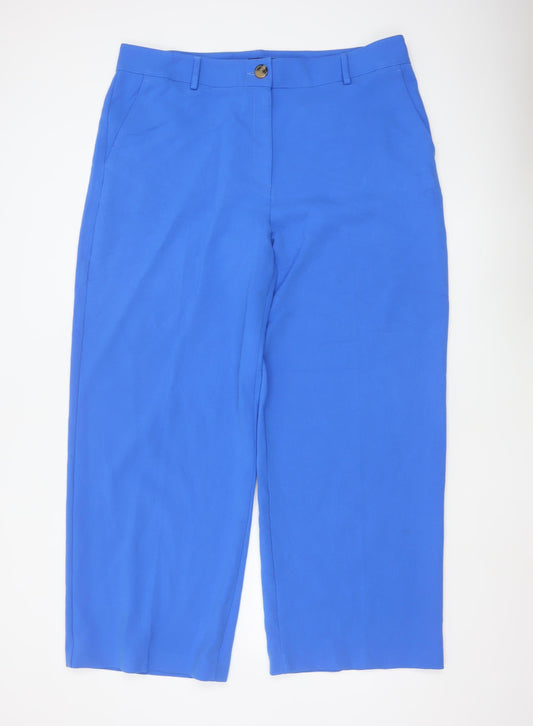 Marks and Spencer Women’s Blue Wide-Leg Stretch Trousers Size 20