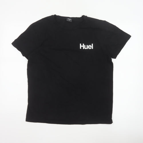 Huel Men's Black Cotton Elastane Crew Neck Short Sleeve T-Shirt M