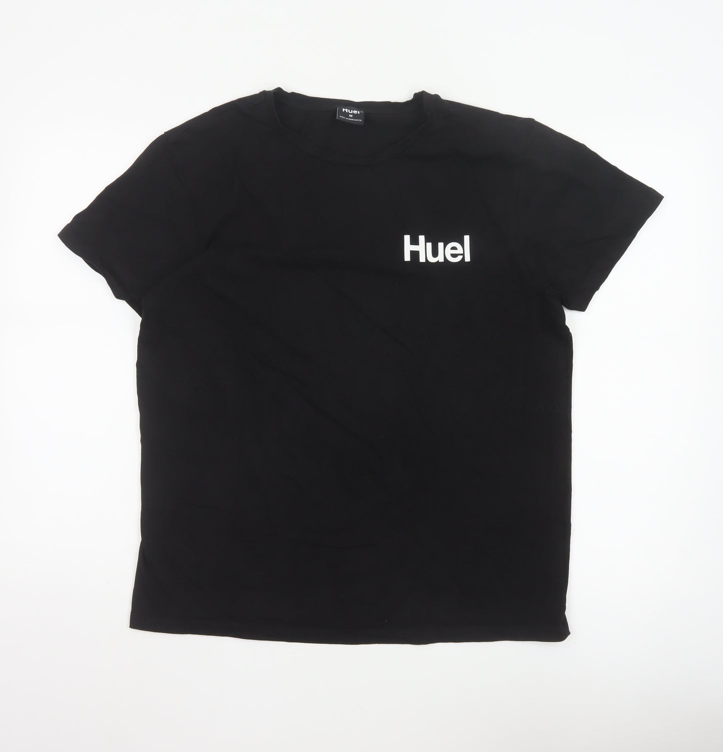 Huel Men's Black Cotton Elastane Crew Neck Short Sleeve T-Shirt M