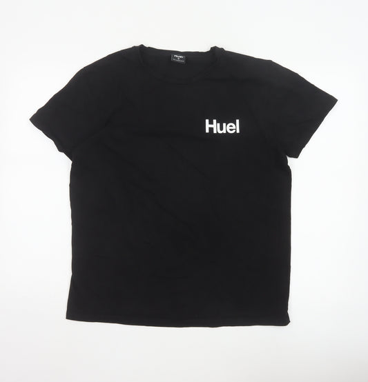Huel Men's Black Cotton Elastane Crew Neck Short Sleeve T-Shirt M